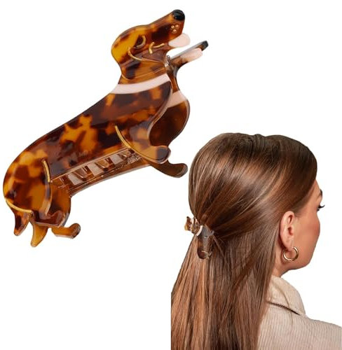 Kabwea Niedliche Dackel Haarspange, Claw Clip für Damen und Mädchen, Perfekt für Stilvolle Frisuren,