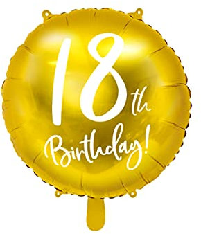 Luftballon 18. Geburtstag Gold – Folienballon Zahl 18 Heliumballon für Mädchen & Jungen – Dekoration Party Deko Geburtstag 18 Jahre Ballon Nummer 18