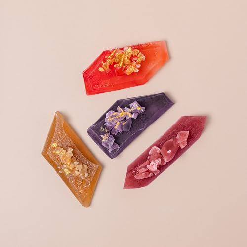 Coffret de Confiseries Artisanales Cristal, Collection Saphir, 4 Saveurs: Litchi, Violette, Griotte, Thé-Pêche