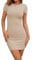 LACOZY Women's 2025 Summer Short Sleeve Tshirt Dress Casual Crew Neck Beach Long Maxi Dresses Khaki S