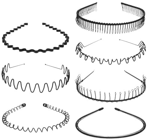 KUMSODE Serre Tete Homme, 7 Pièces Bandeau Cheveux Homme, Élasticité Bandeaux, headbands et serre-têtes,Accessoires de bandeaux de mode de sport pour le yoga, le sport, plein air
