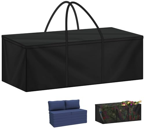 LAMUNI Gartenpolster Auflagentasche XXL 200x60x80cm Aufbewahrungstasche | Wasserdicht Gartenauflagen Polsterauflagen Schutzhülle mit Tragegriff, 420D Oxford Tasche für Weihnachtsbaum, Auflagen