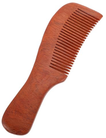 Healvian Sandelholzkamm Damen mit Griff Breitzahniger Holzkamm zur Haarentwirrung Hautfreundlich und Haarschonend für Haarmassage und Haarpflege Tragbar für Zuhause Reisen