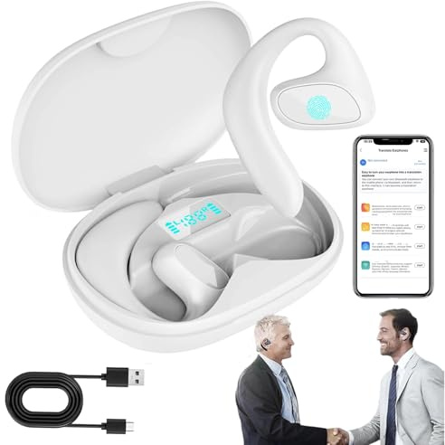 AI Translation Earbuds, Traduttore, Auricolari Traduttore Simultaneo,144 Lingue, Funzione Offline, Cancellazione RumoreImpermeabili IPX5, Ideali per Viaggi/Affari/Apprendimento (A)
