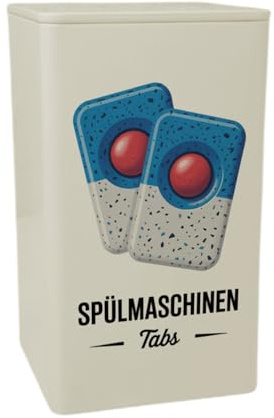 speecheese Dose 900ml Spülmaschinentabs dekorative AufbewahrungsDose 900ml | für die Küche und den Spültisch Schrank