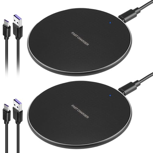 2PCS Caricabatterie Wireless 35W Ricarica Rapida Qi con Cavo USB-C, Base Ricarica Wireless per iPhone 16/15/14/13/12/11, Galaxy S25/S24/S23/S22, Pixel, APods, Caricatore Induzione Universale