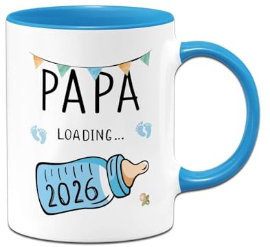 Tassenbrennerei Tazza Papa loading 2026, idea regalo per papà in attesa di gravidanza, papà in attesa (blu)