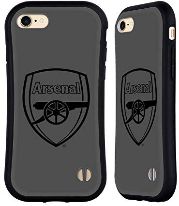 Head Case Designs Officially Licensed Arsenal FC Black Logo Crest 2 Hybrid Case Compatible With Apple iPhone 7/8 / SE 2020 & 2022