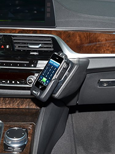 KUDA Handyhalterung passend für BMW 5er (G30/G31) ab 2017 - Telefonkonsole für Smartphones, Handys, Navi und mehr – Kunstlederkonsole, schwarz, 2695