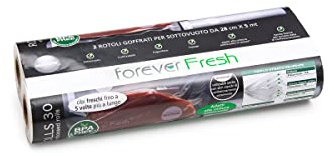 Macom, Rolls 30 Rollen mit Prägung, 28 cm x 5 m, für Vakuum-Aufbewahrung von Lebensmitteln und Kochen, Forever Fresh 710C, Rolls 30, 2 Rollen