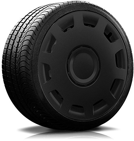 (Farbe & Größe wählbar) 15 Zoll Radkappen Granit Schwarz passend für Fast alle gängingen Fahrzeuge (universal)