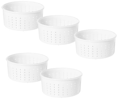 AlcoFermBrew 5 x Käseform 15x7.2cm - 1.2kg - Caciotta – Käseformen | Korb | Käseherstellung | Lab