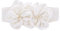 TeeYee Damen Mädchen Große Blumen Decor Schnalle Einstellbar Elastische Breite Gürtel (weiß)