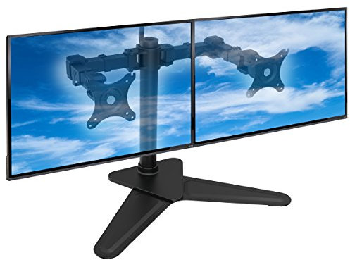 Ergosolid Supporto da Tavolo per 2 schermi LCD, LED 10-30 Pollici (Diagonale 25-76 cm) con VESA Max 100 x 100 mm, Fino a 10 kg, Nero