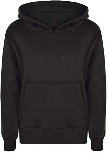 A2Z 4 Kids Girls Boys Plain Sweatshirt Tie Dye Pullover - Plain Sweat Hoodie Black 2-3