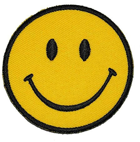Lustiges smiley-Lächeln-glückliches gelbes Gesicht DIY Applique gesticktes Nähen Eisen auf Flecken SM-005 Applique Andenken-Zusatz