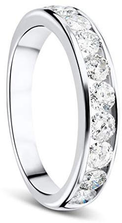 OROVI Damen Diamant Ring Weißgold, Ewigkeitsring Eternity Ring 9 Karat (375) Gold und Diamanten Brillanten 1.0 Ct, Ehering