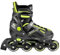 Raven Pulse Inline Skates Inliner für Kinder und Erwachsene OPTIONAL 2in1 mit Schlittschuhen verstellbar (Black/Lemon ohne Kufen, 37-40 (23,5-26cm))