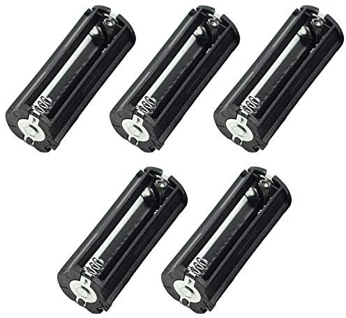 Hxchen Lot de 3 boîtiers de rangement cylindriques en plastique noir pour piles AAA 1,5 V - (5 pièces)