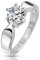 Paula & Fritz® Verlobungs-Ring Silber 5mm breit Klassik Solitär-zirkonia 7mm Clear farblos Weiss Damen-Ring Edelstahlring Freundschaftsring Partnerring R-M6809S_90