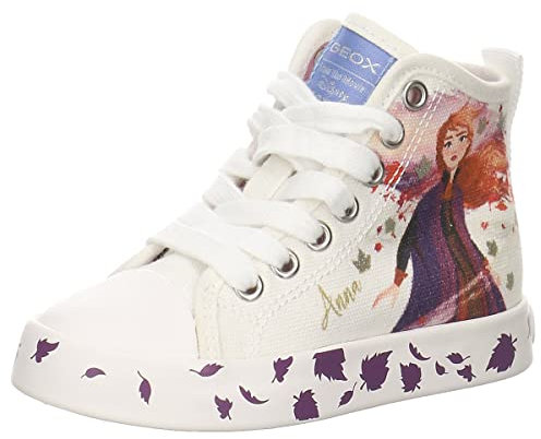 Geox Mädchen Jr Ciak Girl F Sneakers, White Multicolor, 27 EU