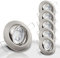 trendlights24 Decora Decken Einbaustrahler flach 35 mm 230V 5er Set - LED Spots je 5W Neutralweiß 400lm austauschbar - Edelstahl gebürstet Optik 68 mm