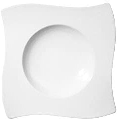 Villeroy & Boch 10-2525-2709 New Wave Assiette creuse carrée Hauteur 45 mm Porcelaine