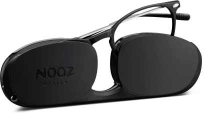 Nooz Optics - Lesebrille - Essential Alba - Ovale Form - Ultra leichtee Nylonrahmen - Ultra-kompaktes Etui für den täglichen Gebrauch - 6 Farben - Männer und Frauen,Schwarz,+2