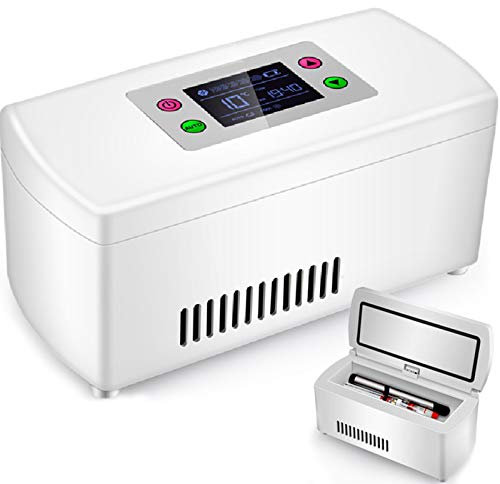 HGJDKSJ Nevera Portátil de Insulina, Batería de Litio Recargable Incorporada, Adecuada para Insulina, Suero, Interferón, Almacenamiento de Gotas para Los Ojos, Viajes, Avión,3batteries