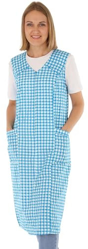 Schuerzenfabrik Reißverschlusskittel RV Kittel Hauskleid Schürze, Farbe:türkis, Größe:50