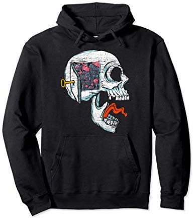 Halloween Idea Regalo Spaventoso Cranio Gaming Felpa con Cappuccio