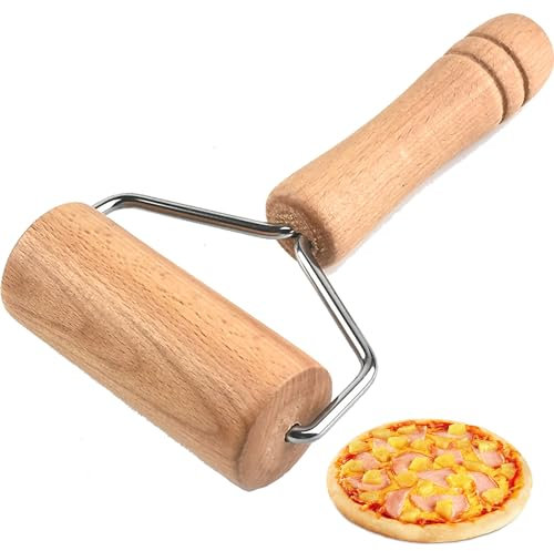 YUEMING Wood Pastry Pizza Roller, Dough Roller, Non Stick Kitchen Utensils Rolling Pin Baking Dough Pizza Cookies Cooking Tool for Baker, Pastry, Cookies, Pizza