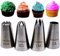Tumtanm Große Spritztüllen, 4 Stück, Edelstahl, nahtlose Spritztüllen-Set für Cupcakes und Backen