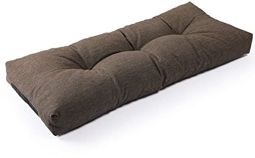 SUNROX rutschfeste Bankauflage mit Memory-Schaum, 92x 36x10 cm, Braun meliert–Lichtecht & wasserabweisend, langlebiges, extra Dickes Sitzkissen für Gartenbank/Gartenstuhl, Outdoor&Indoor Bankpolster
