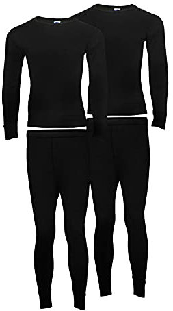 Heat Stoke®️ Pack of 2 Men's Thermal Long Johns Trouser Warm Base Layer Black Charcoal White S,M,L,XL,XXL (BLACK, L)