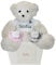 BebeDeParis. Prezioso regalo personalizzato per la nascita. 2 Ciucci per Bambini Personalizzati, per Neonati 0-6 Mesi (Rosa e bianco) Senza BPA i orsacchiotto personalizzato in scatola personalizzata.