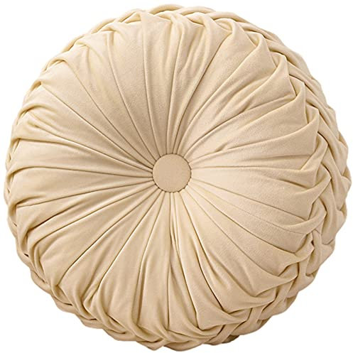 aromm Rund Sitzkissen Stuhlkissen Memory Schaum Waschbar für Hölzernes oder Metall Hocker Beige