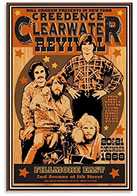 CUQ Rock Music Band Creedence Clearwater Revival Vintage Poster Drucke auf Leinwand Home Wand Decor Bild Druck Modern Family Bedroom Decor Poster 20x30cm
