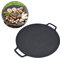 Padella per Barbecue, Padella per Barbecue Coreana in Ferro Antiaderente Vassoio per Grigliare Rotondo in Ghisa Padella per Barbecue in Ghisa per Frittelle di Pancetta di Maiale All'aperto(30CM)