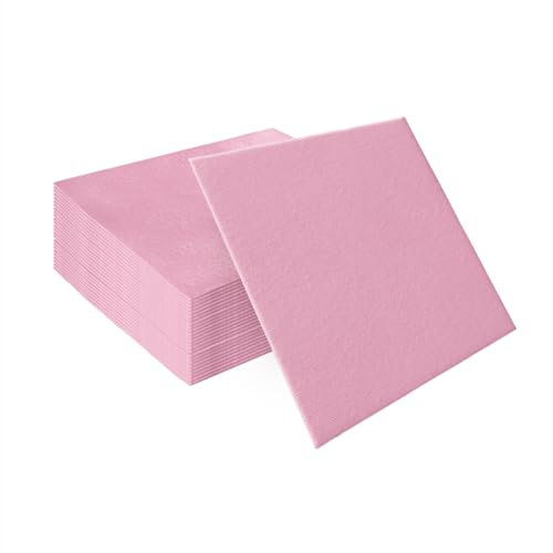 PAW - Servietten aus Airlaid - Stoffähnlich (40 x 40 cm) I 50 Stück I Ideal für Hochzeit, Taufe, Kommunion, Geburtstag I Stoffservietten - Einfarbig, Rosa I Farbe: Monocolor (light rosa)