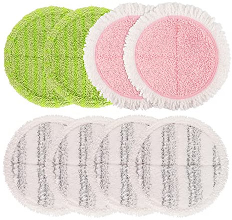 GreeSuit 8 Stück Ersatz Mikrofaser Pads Kompatibel mit Livington Steam Twister, 16cm Reinigungspads Mop Pads für alle Böden und Oberflächen