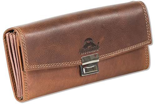 Woodland Multicolor Profi Kellnerbörse mit speziell verstärktem Hartgeldfach aus hochwertigem Rindsleder in Multicolor/Cognac