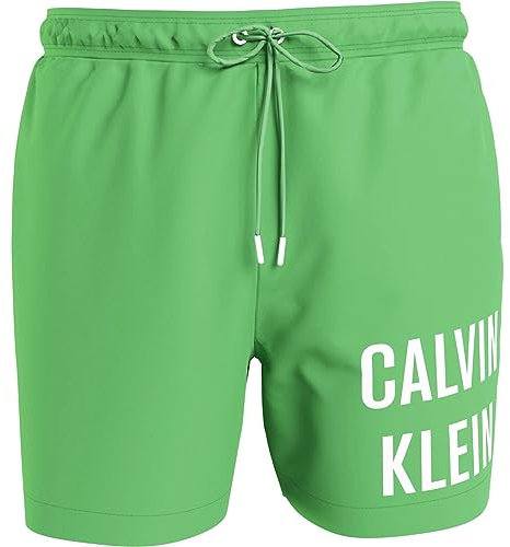 Calvin Klein Short De Bain Homme Medium Drawstring Long, Vert (Green Apple), M