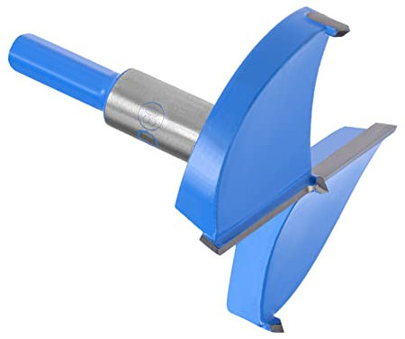 Kozelo Forstner Drill Bit - [80mm] Tungsten Carbide Auger Opener for Wood Furniture Hinge Woodworking Use, Hex Shank, Dark Blue