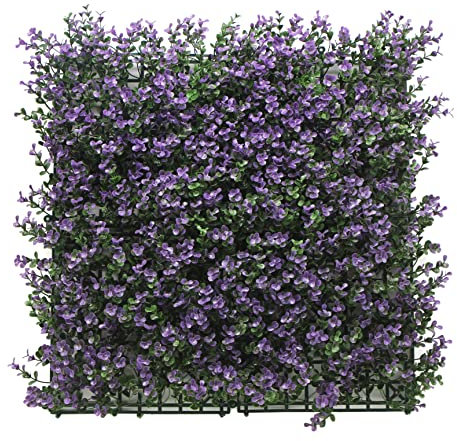 BONERVA | Jardín Vertical Buxus Lavanda | Pack 4 Piezas 50x50cm (1m²) | Planta Artificial Decorativa para hogar, Oficina, Hotel, Restaurante| MAL1203