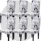 NDMMSO Dining Room Chair Covers Set of 6 Super Fit Stretch Removable Washable Dining Chair Protector Cover Seat Slipcover for Hotel, Dining Room, Ceremony, Banquet Wedding Party(Grey rattan)