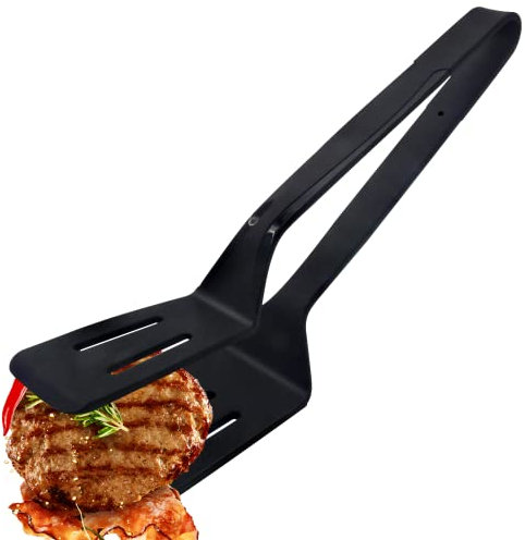 Silikon-Küchen-Kochzange, Premium-Edelstahl-Silikon-Grillklemme, Mehrzweck-Grillklemme, Spatel für Greifer, Brotclip, gebratene Steakklemme, Fisch, Toast-Salatzange (27,9 cm)
