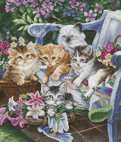 Cross Stitch Kit Luca-S - Purfect Gardening Buddies, Embroidery Kit Luca-S BU5026