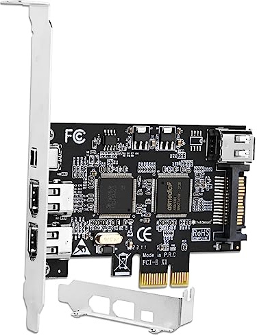 Scheda di espansione PCIE Firewire 400 1394A, 4 porte, Texas Instruments TI TSB43AB23, Plug and Play su PC desktop Windows e Mac, 3 porte 6 pin e 1 x 4 pin 1394A, velocità massima 400 Mbps (FS-FW400)
