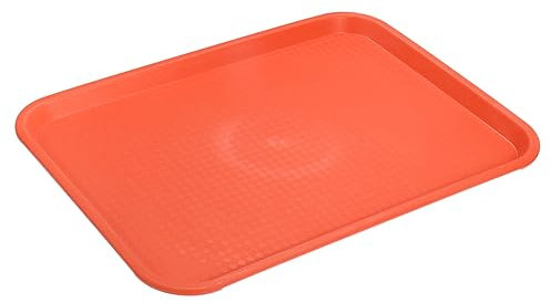 uxcell Plastic Fast Food Trays Bulk 12 x 16 Rectangular Serving Trays Cafeteria Trays Serving Platter for Restaurant Party Kitchen (Orange)